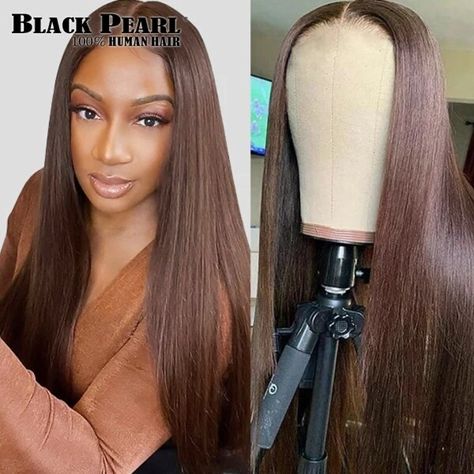 Just found this amazing item on AliExpress. Check it out! $51.00 50％ Off | Brazilian Straight Human Hair Wigs 180％ Density HD Lace Wig Colored Lace Front Human Hair Wigs Brown Lace Fonral Wigs For Women Brown Straight Wig, Fav Hairstyles, Curling Straight Hair, Wigs Straight, Chocolate Brown Hair Color, Hair Color Chocolate, Colored Wigs, Straight Lace Front Wigs, Brown Wig