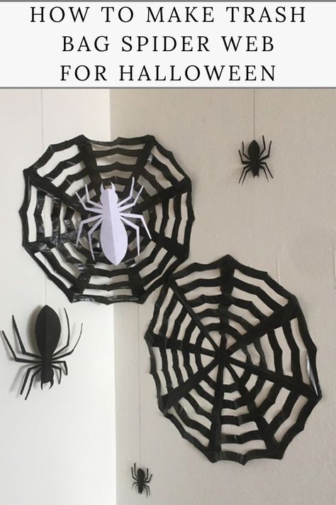 Trash Bag Spider Web and Paper Arachnids Trash Bag Spider Web, Trash Bag Spider, Make Spider Web, How To Make Spiders, Spooky Halloween Crafts, Garbage Bag, Trash Bag, Arachnids, Had Enough