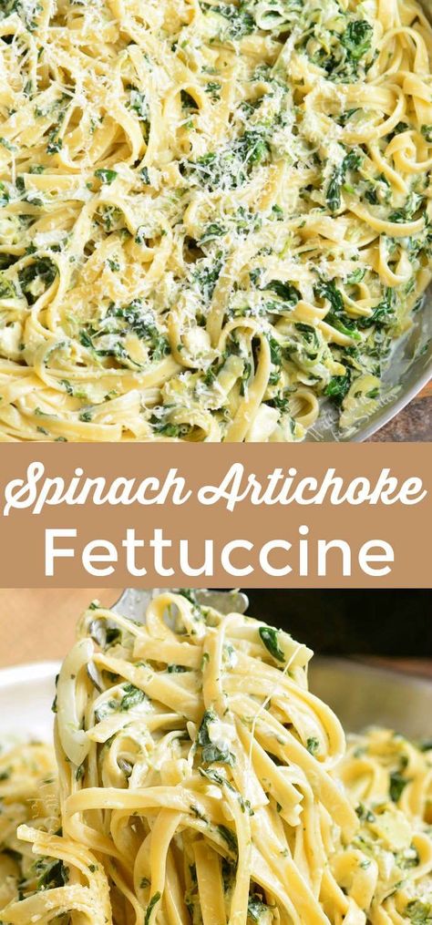 Mediterranean Board, Pasta Fettuccine, Fettuccine Recipe, Fettuccine Recipes, Artichoke Pasta, Fettuccine Pasta, Artichoke Recipes, Spinach Artichoke Dip, Spinach Recipes