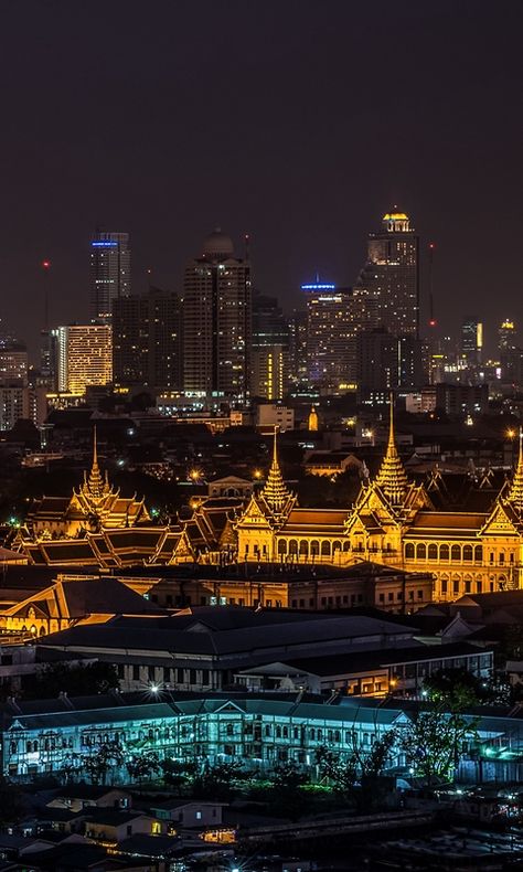 Nightscapes of Bangkok, Thailand Bangkok City Aesthetic, Bangkok Wallpaper, Thailand Background, Bangkok Attractions, Traveling Board, City View Night, Thailand Wallpaper, Brochure Ideas, Night Background