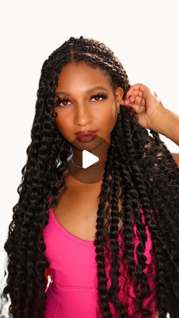 India Anderson | braider + creator on Instagram: "DIY Island Twists 🏝️🌸🥥   ♡ hair: @trendytresses1 bountiful curls (5 packs) ♡ style duration: (4 hours)  ♡ scrunchie: @ibhessentials  ♡instructions:  1. start off using a rubber bands to secure your section of hair   2. push the latchhook through the base and add in the crochet curl. pull it through the base of your section  3. pull one side all the way through and begin to braid using your hair as the third leg of the braid  4. after braiding down an inch, split your natural hair into two pieces and start twisting  5. while twisting down separate small pieces of boho curls for a cute look   6. add your favorite mousse on top to reduce frizz   7. done 💕  would you try this style? 💬⬇️   📲 visit www.indybindybraids.com for more braiding, Crochet Curl, Boho Curls, Diy Island, Crochet Curls, Natural Hair Braids, Instagram Diy, Hair Braids, Twist Hairstyles, Rubber Bands