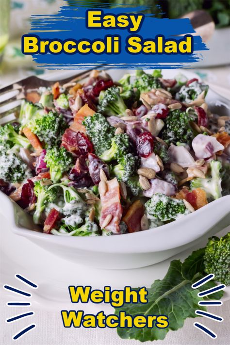 Amish Broccoli Salad, Best Broccoli Salad, Weight Watchers Salad, Broccoli Salad With Cranberries, Best Broccoli Salad Recipe, Creamy Broccoli Salad, Easy Broccoli Salad, The Best Broccoli, Healthy Broccoli Salad