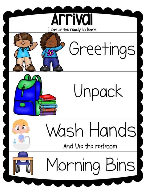 Dismissal Routine, Summer Preschool Themes, Arrival Poster, Classroom Management Plan, Summer Preschool, Routine Chart, Easel Activities, Student Data, Pack Up