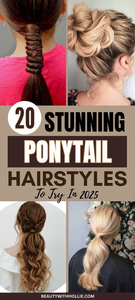 Stunning Ponytail Hairstyles To Try This Winter High Ponytail Hairstyles With Braids, Different Ponytail Styles, Low Messy Ponytail, Pony Hairstyle, Curly Styles, Pony Hairstyles, Elegant Ponytail, Pony Style, Messy Ponytail