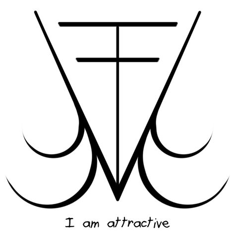 Can you make a sigil for getting guys to be attracted to you?? “I am attractive” sigil  This is getting into the issue of free will and controlling people. I am not comfortable making a sigil that... Make A Sigil, Tattoo For Daughter, Simbolos Tattoo, Protection Sigils, Witch Symbols, Sigil Tattoo, Magick Symbols, Wiccan Symbols, Wiccan Magic