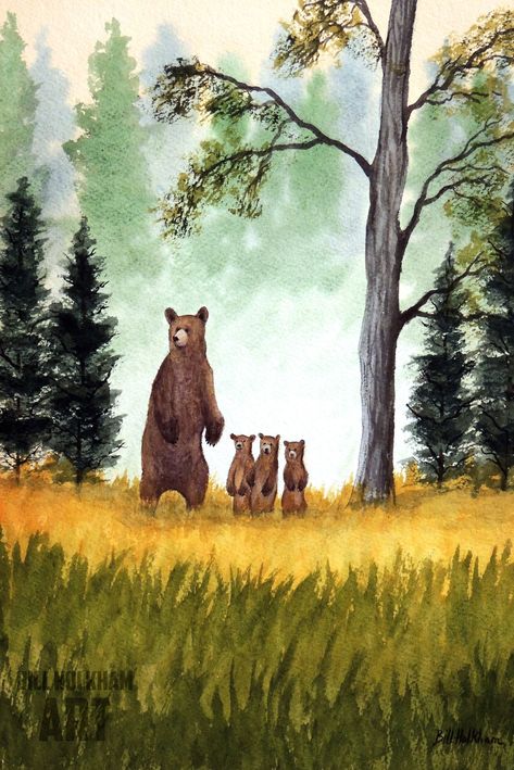 Excited to share the latest addition to my #etsy shop: Bears Smell the Honey Watercolour - National Park Watercolor Art Print USA Wildlife https://etsy.me/3JlT5yj #unframed #bedroom #landscapescenery #vertical #paper #watercolour #watercolor #bears #babybear Watercolor Art Mountains Easy, Hunting Watercolor Paintings, Watercolor Bear Paintings, Easy Bear Painting, Bear Paintings Acrylic, Simple Watercolor Ideas, Bear Acrylic Painting, Animal Watercolor Paintings, Moose Watercolor