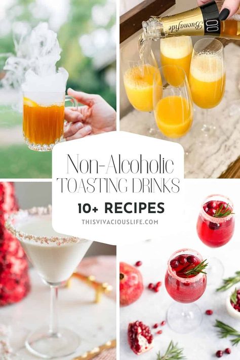 Non Alcoholic Drinks Holiday, Fancy Non Alcoholic Drinks, Prosecco Drinks, Non Alcoholic Sangria, Champagne Recipe, Alcohol Free Cocktails, Dairy Free Coffee, Thanksgiving Drinks, Alcohol Free Drinks