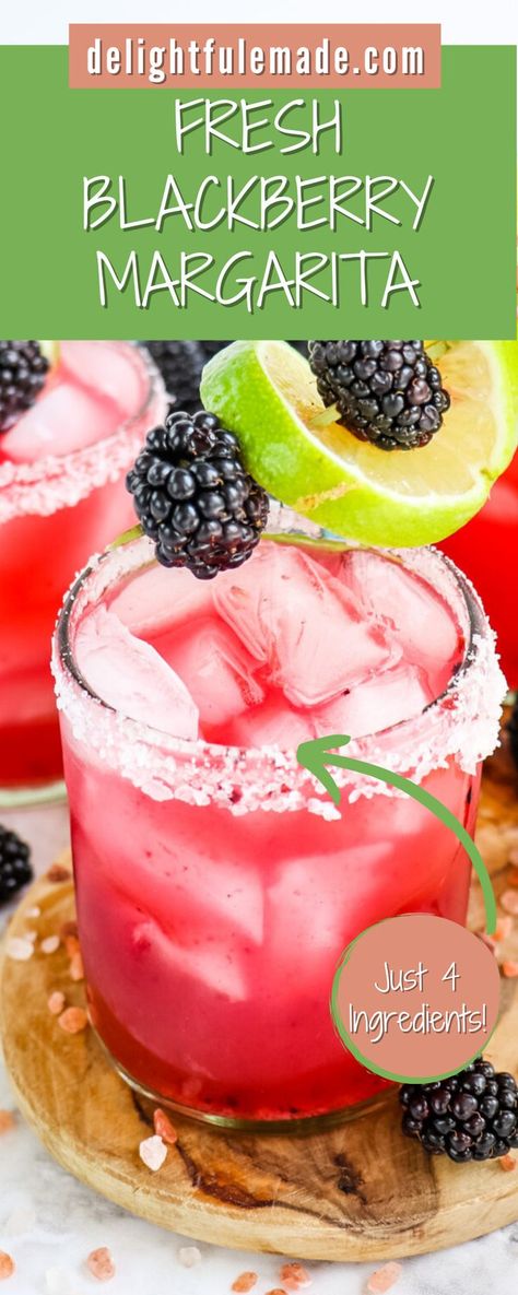 Spicy Blackberry Margarita, Blackberry Margarita Recipe, Blackberry Cocktail, Raspberry Margarita, Blackberry Margarita, Blackberry Syrup, Margarita On The Rocks, Jalapeno Margarita, Margarita Cocktail