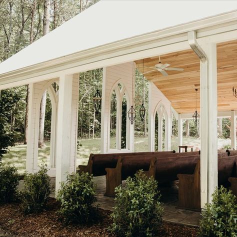 Outdoor Pavillion, Open Air Chapel, Open Air Wedding, Glass Chapel, Wooded Area, Little White Chapel, Farm Wedding Venue, Dream Wedding Venues, Big Hug