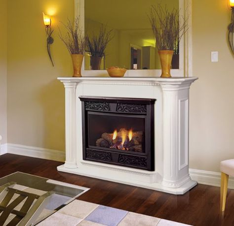 Ventless Gas Stoves And Fireplaces | Ventless Fireplace Pictures Free Standing Ventless Gas Fireplace Ideas, Ventless Fireplace Insert, Unfinished Wall, Vented Gas Fireplace, Vent Free Gas Fireplace, Fireplace Pictures, Propane Fireplace, Ventless Fireplace, Fireplace Logs