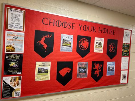 Game Of Thrones Bulletin Board, Welcome Bulletin Boards Ra, Where Is My Ra Board, Finals Bulletin Board Ra, Midterms Bulletin Board Ra, Ra Themes, College Bulletin Boards, Ra Boards, Ra Bulletins