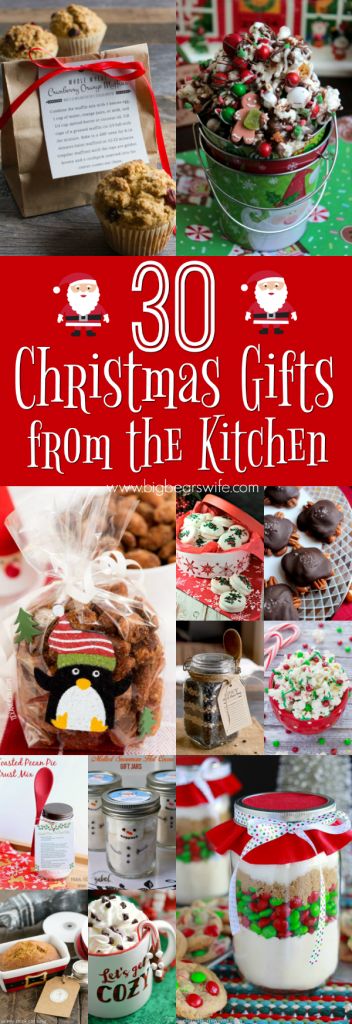 30 Christmas Gifts from the Kitchen - Want to make something special for your friends and family this Christmas? Make them something from the heart with these 30 Christmas Gifts from the Kitchen ideas! Christmas Gifts From The Kitchen, Diy Kitchen Gifts, Gifts From The Kitchen, Edible Christmas Gifts, Friday Christmas, Homemade Food Gifts, Christmas Food Gifts, Wife Christmas, Homemade Holiday