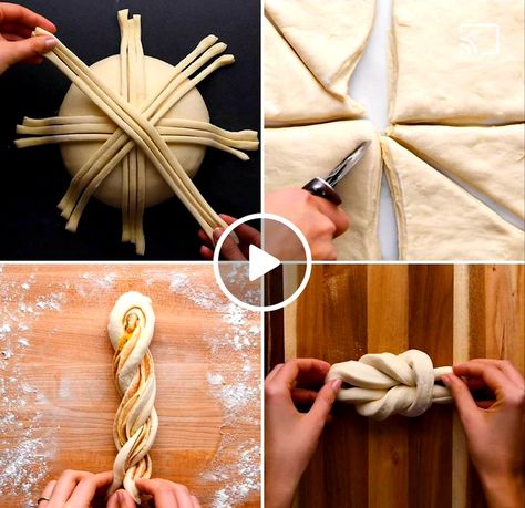 Bread Shaping Techniques 💟 by So Yummy Bread Shapes, Smores Dessert Recipes, Croissant Bread, Bread Scoring, Mimosa Recipe, Pain Au Levain, Braided Bread, Bread Shaping, Baking Videos