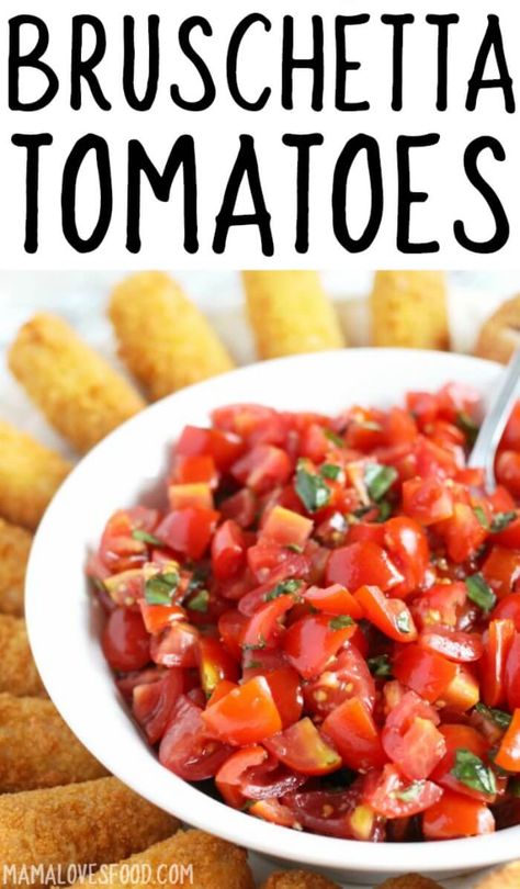 Healthy Bruschetta, Pizza Popcorn, Tomatoes Recipe, Easy Cooking Recipes, Easy Delicious Recipes, Tomato Recipes, Best Appetizers, Pizza Sauce, Summer Treats