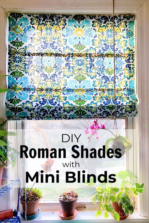 Making a custom fabric Roman shade is easy with a mini blind. See this step by step tutorial to make your own this weekend. Roman Shade Tutorial, Diy Roman Shades, Diy Window Treatments, Home Design Diy, Genius Ideas, Mini Blinds, Kitchen Window Treatments, Trendy Sewing, Custom Drapery