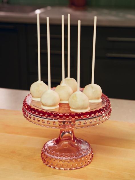 Cake Pops Recipe, Fruitcake Recipes, Cake Pop Recipe, Vegetarian Cake, Lollipop Sticks, Cake Balls, White Chocolate Chips, Fruit Cake, Food Network