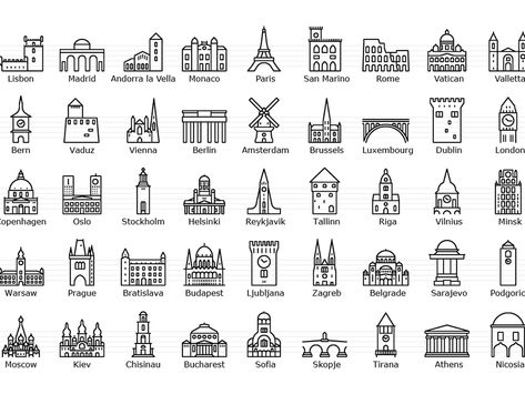 Icon Set Design, Map Icons, Bullet Journal Mood Tracker Ideas, Travel Stamp, History Facts Interesting, Chest Tattoos For Women, Travel Icon, Classy Tattoos, Europe Map