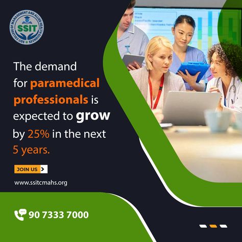 Exciting times ahead in healthcare! The demand for paramedical professionals is set to soar by 25% over the next 5 years. Join the frontline of medical support and make a difference! #ssitcollege #ParamedicalCourses #paramedic #healthcarejobs #CareerGoals #admissionsopen Dj Ideas, Paramedical Courses, Exciting Times Ahead, Healthcare Jobs, Career Goals, Paramedic, Make A Difference, Professions, Health Care