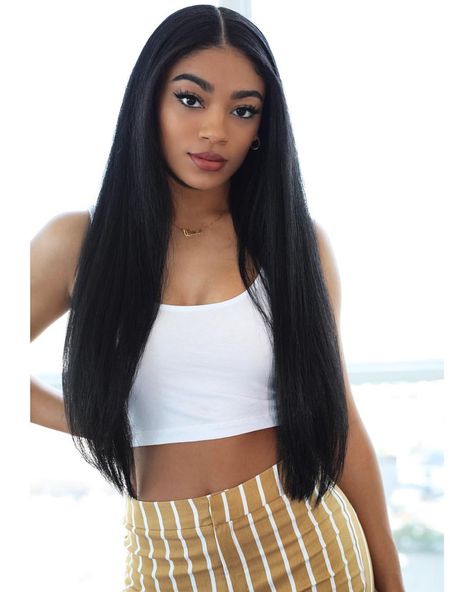 Brown Straight Hairstyles, Simply Hairstyles, Curly To Straight Hair, Jasmine Brown, Black Hair Extensions, Bundles With Closure, Human Hair Bundles, Hair Laid, Types Of Curls