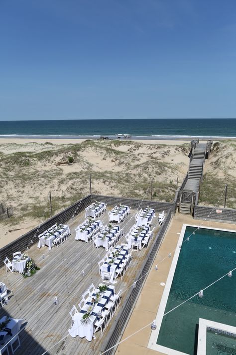 Carova, NC duneside wedding reception set up #outerbanks #beach #receptiondecor #tabledecor Obx Weddings, Obx Wedding, Outer Banks Wedding, Exclusive Wedding, Outer Banks, Reception Decorations, Wedding Inspo, Beach Wedding, Wedding Table