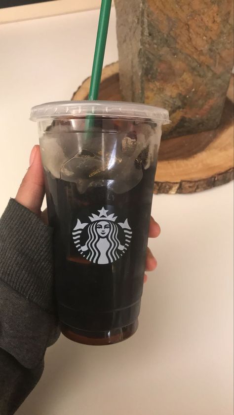 #coffee #icedcoffee #starbucks #starbies Black Coffee Starbucks, Starbucks Black Coffee, Americano Starbucks, Iced Black Coffee, Drinking Black Coffee, Drinks Ideas, Starbucks Recipes, Starbucks Iced, Starbucks Drinks