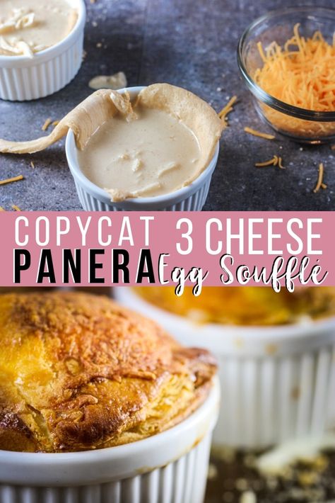 3 Cheese Egg SouffléA cheesy flaky crusted soufflé perfect for a quick breakfast.  Savory comfort food while light and tasty at the same time this 3 Cheese egg soufflé is everything all in one.#breakfastrecipe #paneracopycatrecipe #soufflerecipe #eggrecipe #breakfastpastry Egg Souflee Recipes, Souffle Recipes Easy, Breakfast Souffle, Breakfast Savory, Egg Souffle, Panera Copycat, Crescent Roll Breakfast Recipes, Breakfast Pastry, Souffle Recipes