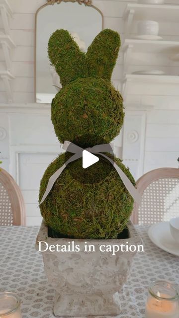 Grass Bunny Decor, Dollar Tree Bunny Butts Diy, Diy Moss Bunny, Moss Table Runner Easter, Wire Bunny Head Wreath, Topiary Centerpieces, Decorating Easter Baskets, Easter Decorations Dollar Store, Easter Wreath Diy