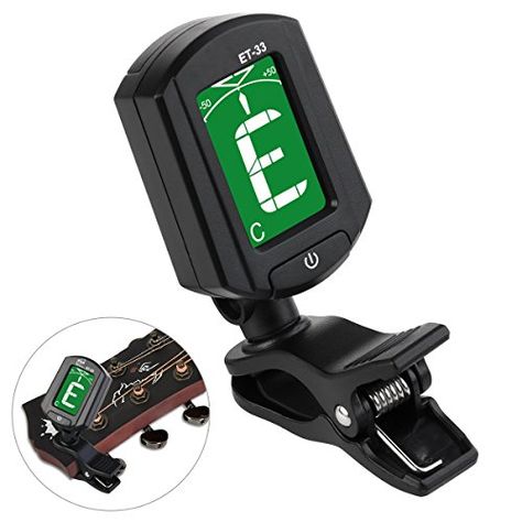 WINOMO Guitar Tuner ENO ET33 Clipon Digital LCD Chromatic Bass Violin Ukulele Black *** Find out more about the great product at the image link.Note:It is affiliate link to Amazon. Ukulele Tuner, Bass Violin, Guitar Tuner, Bass Ukulele, Learn Violin, Guitar Tuners, Acoustic Electric Guitar, Banjo, Bass Guitar