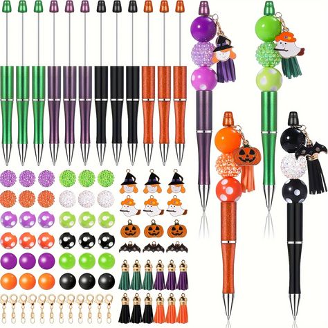 Faster shipping. Better service Bead Pens, Beads Halloween, Diy Pen, Pen Making, Beadable Pens, Pen Set Gift, Pen Diy, Halloween Beads, Jewelry Making Kits