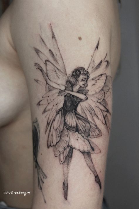 Evil Fairy Tattoo, Dark Fairy Tattoo Designs, Forest Fairy Tattoo, Dark Fairy Tattoo, Evil Fairy, Peony Tattoo, Fairy Tattoo Designs, Leg Sleeve Tattoo, Peonies Tattoo