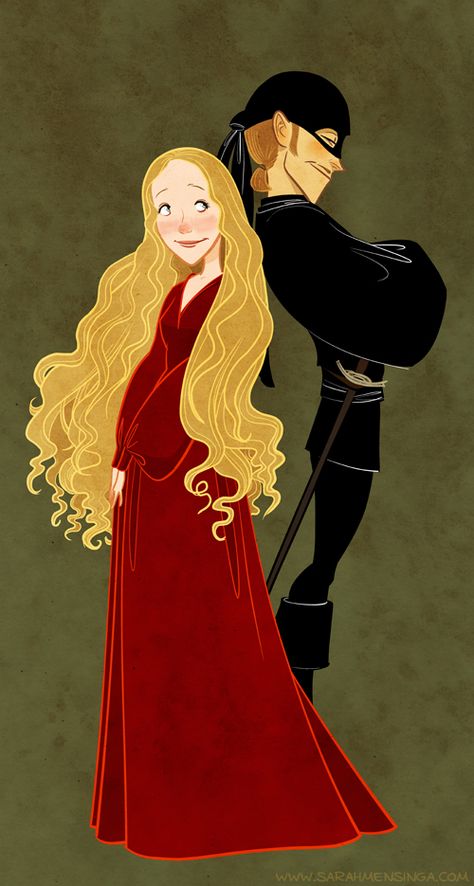 Buttercup and Westley from Princess Bride, by Sarah Mensinga The Princess Bride, Wheel Of Time, Princess Bride, Nerd Alert, Geek Chic, Pics Art, The Princess, Great Movies, Up Girl