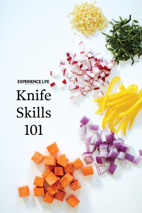 Chop, dice, or mince? Brush up on your prep skills with this guide that explains the differences of six common cuts. Chopping Techniques, Dairy Free Cooking, Knife Skills, Culinary Classes, Knife Skill, Cooking Hacks, Gluten Free Cooking, Kids Kitchen, Kitchen Tips