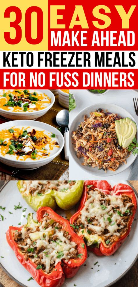 Easy keto dinners that are freezer friendly!!! These keto dinner recipes are the best!! Now I have so many keto freezer meals to make ahead on busy weeknights! Keto soups and keto casseroles included! Love these low carb freezer dinners! Make Ahead Keto Meals, Freezer Meals Low Carb, Freezable Dinners, Make Ahead Keto, Low Carb Freezer Meals, Keto Freezer Meals, Meals Low Carb, Beef Freezer Meals, Convenient Dinner