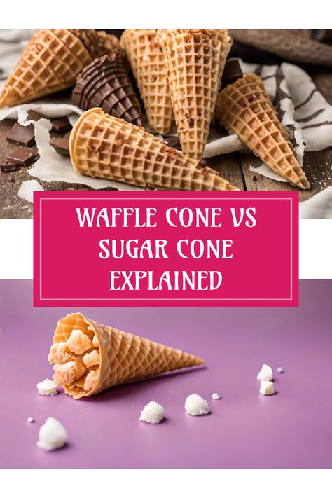 Curious about the differences between waffle cones and sugar cones? You're not alone! Discover the tastes and textures that make each cone special. Waffle cones are crispy and a bit thicker, often featuring a homemade flavor while sugar cones are sweet and more delicate. Perfect for ice cream lovers! With their unique flavor profiles, each cone adds a twist to your dessert experience. Whether it’s a scoop or two, explore which cone suits your ice cream craving perfectly. Learn more inside! Waffle Cone Recipe Without Maker, Waffle Cone Recipe, Sugar Cones, Waffle Cone, Ice Cream Cones, Waffle Cones, Ice Cream Parlor, Frozen Treat, You're Not Alone