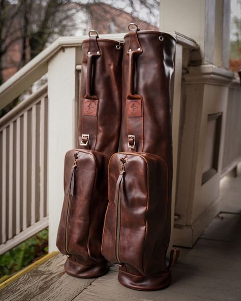 MacKenzie on Instagram: “Some might say crafting a golf bag entirely of Horween Chromexcel is crazy - and indeed it is, this is some of the most expensive leather…” Mackenzie Golf Bags, Horween Chromexcel, Golf Bag, Black Rock, Most Expensive, Rocky Mountain, Country Club, Golf Bags, Golf Clubs