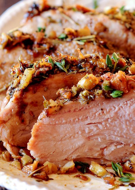 Herb Pork Tenderloin, Pork Dinners, Belgian Endive, Juicy Pork Tenderloin, Roasted Pork Tenderloin, Keto Pork, Macro Recipes, Low Carb Pork, Roasted Garlic Chicken