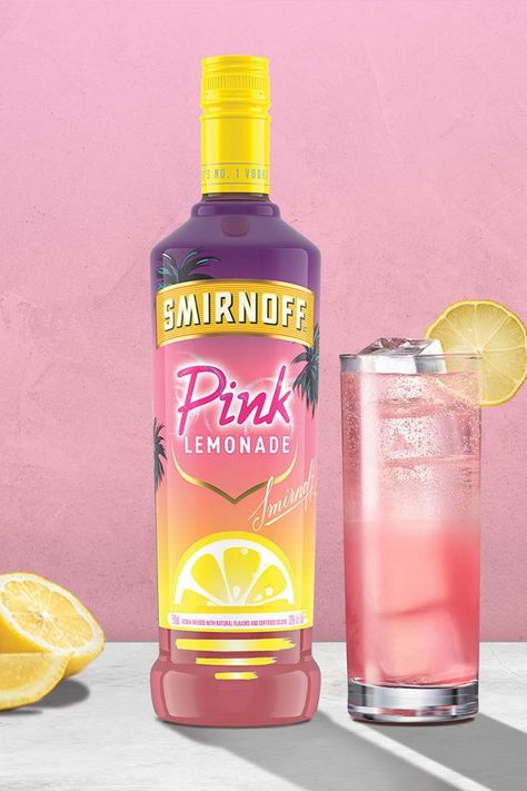 Introducing Smirnoff Pink Lemonade. Made with real vodka and equipped with a balance of lemon, strawberry and raspberry flavors – adding a sweet and surprising taste to your cocktail. Smirnoff Pink Lemonade, Pink Lemonade Vodka, Pink Lemonade, Vodka Bottle, Lemonade, Vodka, Raspberry, Lemon, Drinks