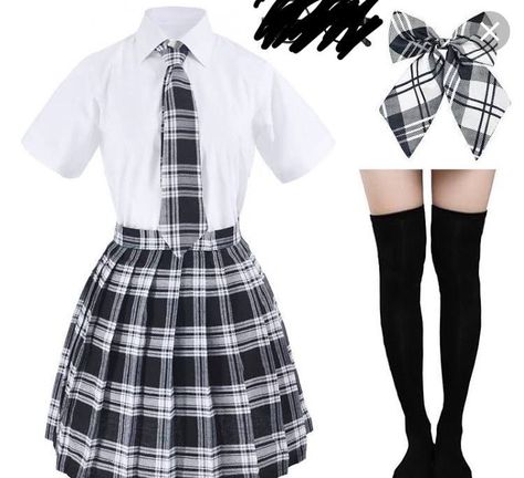 School Skirt, Anime Things, School Dresses, Cute Outfits For School, T Shirt Costumes, Knee High Socks, Kawaii Clothes, Cosplay Outfits, Frame Set