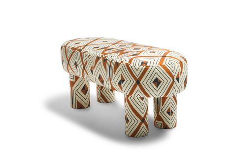 The Ludmila Pouf Orange Ottoman, Zebra Chair, Weird Furniture, Padded Bench, Colorful Notes, Swinging London, Warm Interior, Danish Style, Jaune Orange