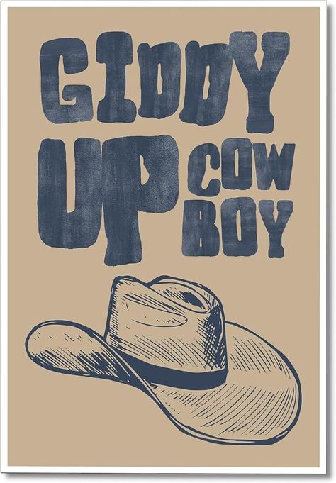 Amazon.com: pedkvtmewo Retro Cowboy Hat Canvas Wall Art, Vintage Blue Cowboy Art Poster for Room Aesthetic, Funky Western Art Room Decor, Trendy Wild West Giddy Up Cowboy Pictures Print 12x16in Unframed: Mixed Media Vintage Western Art, Poster For Room, Cowboy Posters, Western Posters, Retro Cowboy, Cowboy Pictures, Western Wall Art, West Art, Nordic Poster