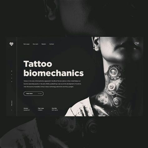 Tattoo Artist Portfolio, Logo Layout, Artist Portfolio Website, Tattoo Website, Tablet Ui, Biomechanical Tattoo, Omerta Tattoo, Famous Tattoos, Inspiration Tattoo