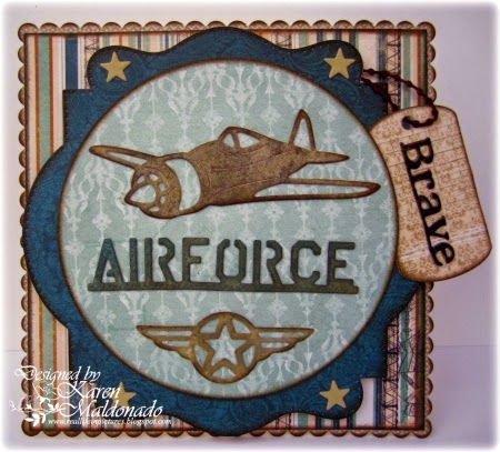 Air Force Brave by Karen Maldonado Air Force Artwork, Air Force Cards Handmade, Cards For Soldiers Handmade, Air Force Wooden Signs, Air Force Day, Military Cards, Creative School Project Ideas, Dog Tags Military, Military Dog