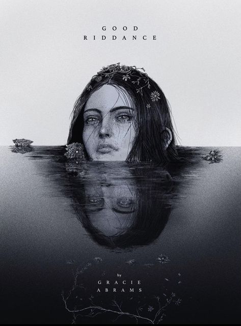 Drawing of Gracie Abrams in water all black and white. Good Riddance, Gracie Abrams, My Brother, Official Store, I Know, Thank You, Water, Instagram