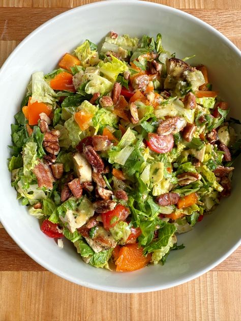 Chopped Salad with Honey Mustard Dressing Homemade Honey Mustard Dressing, Salad With Honey Mustard Dressing, Meal Salads, Marinated Chicken Breast, Keto Inspiration, Salad Meals, Healthy Weekly Meal Plan, Keto Salads, Chicken Salads