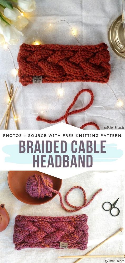 Chunky Knit Headband, Knitted Headband Free Pattern, Knitted Headbands, Cable Headband, Cable Knit Headband, Knit Headband Pattern, Cable Knitting, Knitted Headband, Beginners Knitting