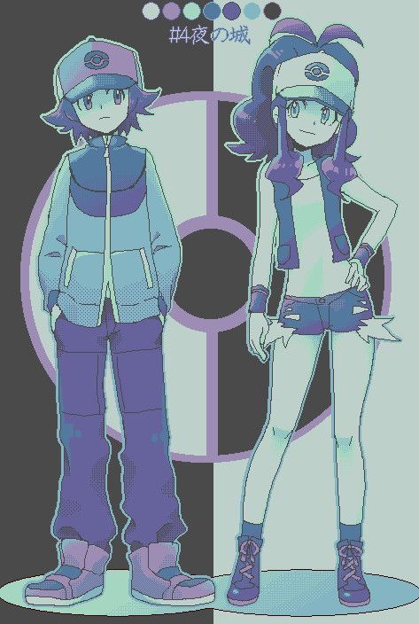 Pokemon Hilda And Hilbert, Pokemon Manga Black White, Pokemon Black And White Characters, Black X White Pokemon, Pokemon Player Characters, Pokemon Characters Trainers, Pokemon Hilbert, Pokemon Poses, Hilbert Pokemon