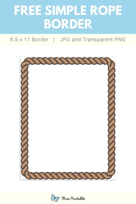 Rope Border Design, Printable Borders, Printable Border, Rope Border, Rope Frame, Page Borders, Border Design, Microsoft Word, Png Transparent