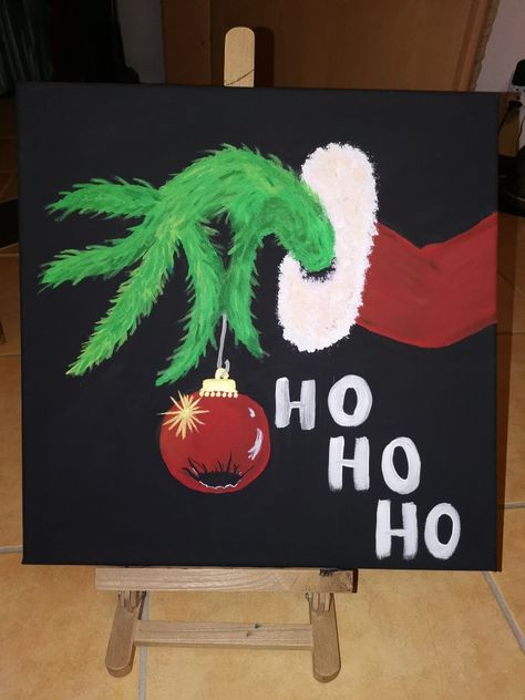 Grinch Acryl Painting Christmas Grinch Christmas Painting Canvases, Christmas Grinch Painting, Grinch Canvas Painting Diy, Grinch Painting On Canvas Easy, The Grinch Painting On Canvas, Christmas Paintings Grinch, Grinch Christmas Painting, Easy Grinch Painting, Grinch Painting Ideas