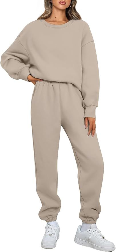 Womens 2 Piece Outfits Sweatsuit Oversized Sweatshirt Lounge Sets Baggy Sweatpants Fall Fashion with Pockets Womens 2 Piece Outfits, Fall Outings, Lounge Wear Sets, Outfit Oversize, Baggy Sweatpants, Sweatpants With Pockets, Leisure Suit, Sweatsuit Set, Half Zip Sweatshirt