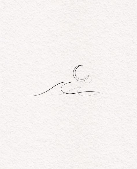 Minimal Wave Tattoo, Wave Line Tattoo, Water Inspired Tattoo, Moon Water Tattoo, Ocean Symbols, Dance Tattoo Ideas, Coastal Tattoos, Ash Tattoo, Simple Wave Tattoo